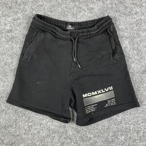 H&M Sweat Shorts Mens Size S Black Relaxed Fit Drawstring Casual Streetwear